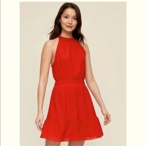 Aritzia Wilfred Effet Mini Dress Red Goji Berry Size XS